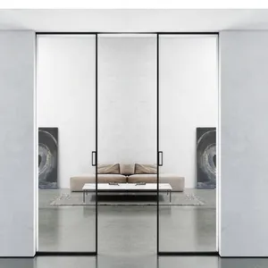 Porte de poche <span class=keywords><strong>coulissante</strong></span> sans cadre en verre givré, pour intérieur de maison, deux portes de poche, 12mm, sécurisé, 8 — 12mm - Product Image 5