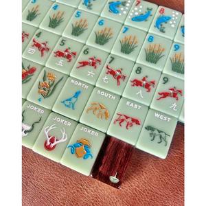 Juego de Mahjong Acrílico Plegable y Portátil con Temática Animal, Ecológico, con Patas Metálicas Plegables para 4 Jugadores y Toda la Familia - Product Image 5