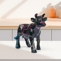 Figurines de taureau colorées en polyrésine, faites à la main, réalistes, statues de luxe personnalisées, décoration minimaliste européenne pour la maison, cadeau