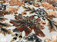 Tissu en tulle brodé de sequins floraux vintage, tissu en maille de luxe pour robe de soirée, robe de mariée en stock