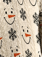 Suéter de Cuello Alto con Estampado de Muñeco de Nieve Navideño para Mujer, Tejido por Computadora, Transferencia Térmica, Personalizado para Uso Diario Informal y Festivo