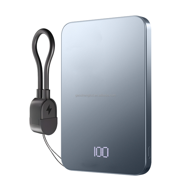 Wireless Charger Strong Magnet PD20W Aluminum Alloy Ultrathin Portable Wireless Power Bank Customize Logo 5000mAh Powerbanks