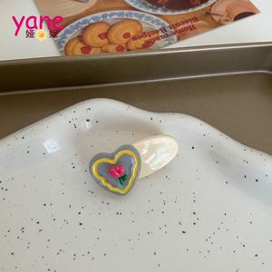 Jöle şeker renk küçük saç kelepçesi kalp çiçek klipleri saç aksesuarları insan - Product Image 5