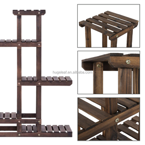 Étagères de présentation multifonctionnelles à 6 niveaux, écologiques, durables, pour l'extérieur et l'intérieur, support à fleurs, <span class=keywords><strong>escalier</strong></span>, jardin, maison, support à plantes en bois - Product Image 3