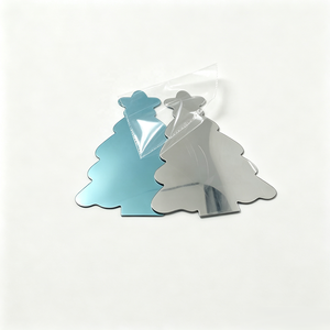 Ornement de Noël en acrylique semi-transparent en forme de sapin, miroir réfléchissant unidirectionnel pour les fêtes, vente en gros - Product Image 1