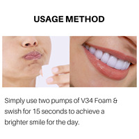 Mousse de blanqueamiento de dientes multiusos púrpura V34, producto de cuidado bucal de uso doméstico rápido para eliminar manchas amarillas