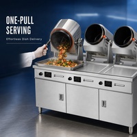 Machine de cuisson automatique pour cantine scolaire et cuisine industrielle, robot de cuisson électrique à 3 têtes pour la préparation de repas en gros