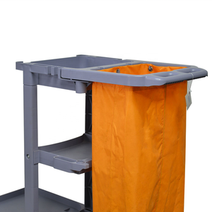 Chariot de nettoyage multifonctionnel commercial pour hôtels et voiries - Marque Goodman, roues silencieuses en TPR gris écologiques - Product Image 4