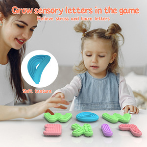 Alfabeti sensoriali testurizzati in Silicone giocattoli per l'apprendimento, <span class=keywords><strong>attività</strong></span> di <span class=keywords><strong>autismo</strong></span> ADHD Set da viaggio in età prescolare giocattoli educativi per bambini - Product Image 4