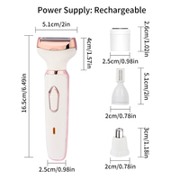 Tondeuse à cheveux professionnelle 4-en-1, mini rasoir électrique sans fil doux pour la peau, épilateur sans fil puissant et rapide