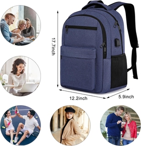 Sac à dos de <span class=keywords><strong>sport</strong></span> décontracté OEM pour hommes et femmes, sac à dos pour ordinateur portable avec port de charge USB, sac à dos léger pour le travail, les voyages et l'école - Product Image 4