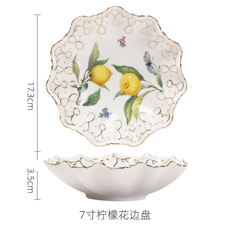 Bol de dentelle de citron de 7 pouces