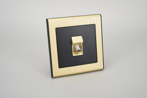 Interrupteur mural et prise de courant de style moderne, design de créateur, peinture au pistolet or nickel brossé/accessoires électriques PC - Product Image 4