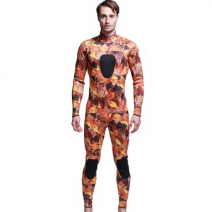 Unisex Printed Neoprene <b>Wetsuit</b> Long Sleeve High Neck Full Body Suit All Seasons Waterproof Diving Swimwear Adult Size - Product Image 2