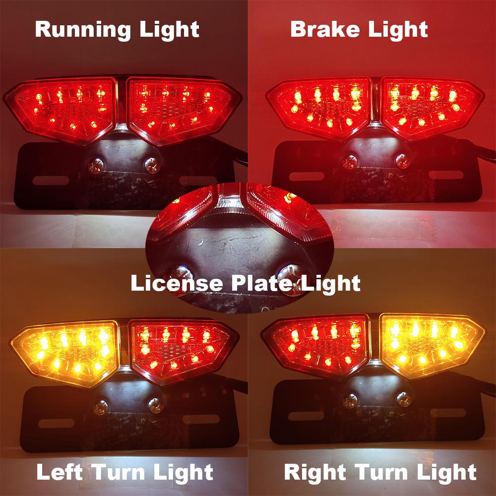 Red/Yellow/White LED Motorcycle Tail Light