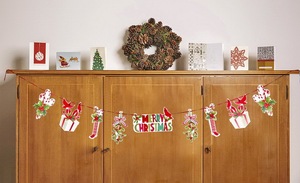 Noël vacances décoration fournitures dessin animé tirer drapeau scène mise en page fabricants <span class=keywords><strong>de</strong></span> papier en gros noël jardin drapeau - Product Image 6