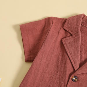 Ensemble de vêtements d'été 2 pièces en coton et <span class=keywords><strong>lin</strong></span> pour bébés et enfants, polo et <span class=keywords><strong>short</strong></span> simples et décontractés pour tout-petits - Product Image 5