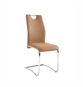 Kahverengi yemek sandalyesi PU deri yemek sandalyesi satılık yemek masası seti 6 sandalye
