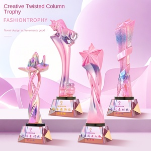 Trofeo colorato eco-friendly personalizzato colore rosa danza bambini premio competizione campione resina squadra cristallo - Product Image 4