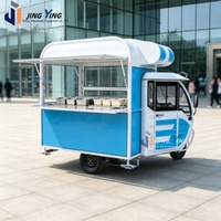 Tricycle Électrique Multifonctionnel pour la Restauration, Kiosque Commercial Mobile pour la Vente de Nouilles Froides Grillées Oden et de Snacks de Rue