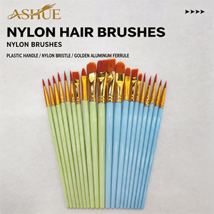 Ensemble de 10 pinceaux en nylon avec manche en plastique, pour <span class=keywords><strong>peinture</strong></span> acrylique, <span class=keywords><strong>gouache</strong></span>, huile, liner, <span class=keywords><strong>kit</strong></span> d'art - Product Image 4