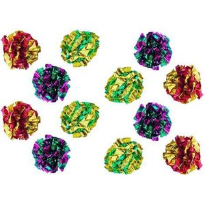 Jouets pour chats Pet favorites, balles en plastique Mylar froissées, motif uni, lot de 12, anti-ennui, jeu interactif - Product Image 1