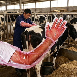 Guantes Veterinarios para <span class=keywords><strong>Parto</strong></span> de Vacas, Guantes Desechables de Polietileno para <span class=keywords><strong>Parto</strong></span>, Guantes Obstétricos para Granja - Product Image 1