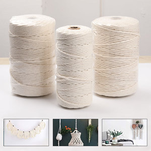 Corde en coton 3 mm 100 m 200 m, fournitures artisanales pour bricolage, tapisserie, pot de fleurs, panier suspendu, accessoires - Product Image 5