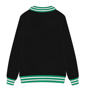 Alpha Golden Strip Quarter Button Sweatshirt Côtelé Ourlet Brodé Lettre Grecque Pullover Winter Sport Style Knit Sweater - Product Image 6