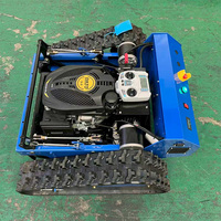 Cortacésped a gasolina de grado industrial con control remoto de 550 mm para césped en pendientes, con caja recolectora de 60 L y paquete para jardín, granja y patio grande
