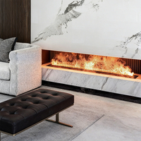 Cheminée à vapeur LED intégrée sur mesure, 64 flammes RGB, humidificateur, télécommande via application, meuble TV, décoration murale intérieure