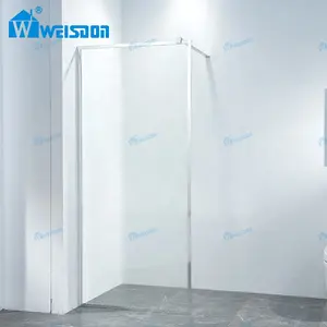 Weisdon רחצה באיכות גבוהה ללכת קבוע ממוסגר אלומיניום הולי מזג זכוכית מקלחת דלת