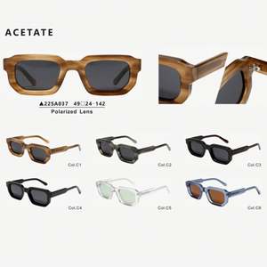 Gafas de Sol Personalizadas con Logotipo, Diseño Poligonal Cuadrado, Protección UV400, Montura Pequeña de Acetato, para Hombre y Mujer - Product Image 4