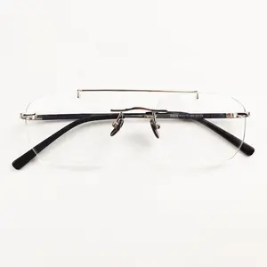 23906 Factory supplier high quality eyewear original design rimless men eyeglasses