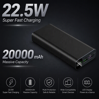 QSF OEM PD20W Chargeur portable à charge rapide 10000mAh 20000mAh Powerbank USB-C avec écran LED pour les voyages