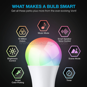 Smart <strong>Light</strong> <strong>Bulbs</strong> <strong>LED</strong> Color Changing <strong>Light</strong> <strong>Bulb</strong> Smart Home <strong>Lights</strong> Works With Alexa Google Assistant - Product Image 6