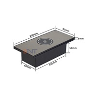 Prise de courant de table BNT au prix d'usine, design encastré, prise de table à ouverture coulissante avec 2 prises AC et chargeur sans fil 15W pour meubles