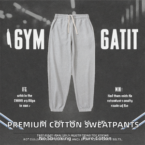 Pantalones Deportivos Casuales de Felpa Francesa de 340 g/m², Pantalones Deportivos Personalizados de Alta Calidad para Hombre, 100 % Algodón, Cintura Media Plana - Product Image 2