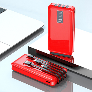 Regalo promozionale Ultra sottile Mini centrale elettrica portatile 20000mAh Power Bank con cavo Micro USB incorporato - Product Image 4