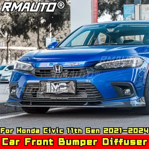 ชุดแต่งรอบคัน Civic ฝาครอบกันชนหน้าสีดำเงา สไตล์ MC  ลิ้นกันชนหน้า สำหรับ Honda Civic รุ่นที่ 11 ปี 2021-2024 อุปกรณ์ตกแต่งรถยนต์ - Product Image 2