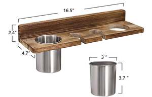 ที่แขวนไดร์เป่าผมติดผนังห้องน้ำแบบไม้ ที่จัดระเบียบอุปกรณ์ดูแลเส้นผม ที่วางที่หนีบผมตรง ที่ม้วนผม แปรงผม - Product Image 3