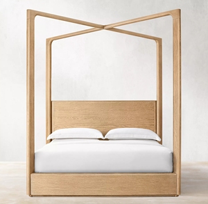 Cama Doble Elevada de Madera Sólida Estilo Americano, Diseño Simple para Dormitorio, Villa o Hotel, Tamaño Personalizable - Product Image 3
