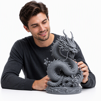 Statue de dragon en résine imprimée en 3D SLA, figurine en stéréolithographie, texture détaillée à l'échelle, décoration d'intérieur, art personnalisé OEM