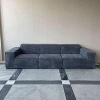 Ensemble de canapés modulaires convertibles en gros, compressés sous vide, en tissu chenille, construction minimaliste carrée entièrement en mousse