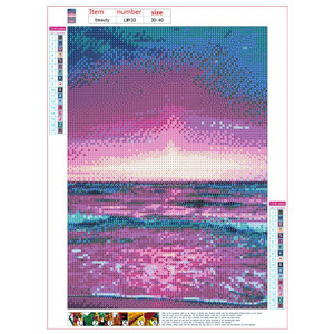 Vendita all'Ingrosso: Quadro Diamantato 5D Fai-da-Te, Decorazione Casa Personalizzata, Paesaggio con Tramonto sul <span class=keywords><strong>Mare</strong></span> - Product Image 2