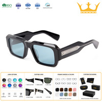 Lunettes de soleil polarisées carrées classiques vintage surdimensionnées en acétate épais pour femmes et hommes, design extérieur, logo personnalisé, verres TAC