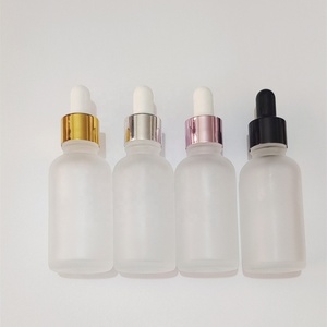 4 unids/lote 30ML suero de vidrio esmerilado botella de aceite para el cabello oro plata Rosa Oro Negro cuentagotas cuerpo botellas de aceite esencial - Product Image 2