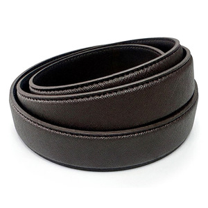 Sangle de ceinture de remplacement en cuir de vache véritable noir d'origine coréenne, 30 mm x 130 cm, design sans trous pour boucle automatique à cliquet - Product Image 3