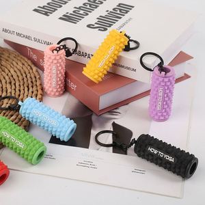 Creative <b>Personality</b> Yoga Foam Sleeve Shape Rubber <b>Keychain</b> Bag Accessories Pendant Gift Decorations Custom Color Logo - Product Image 5