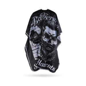 ผ้าคลุมตัดผมแบบกำหนดเองของ Beckon ผ้าคลุมกันสารเคมีสำหรับสระผม ขนาด 54 * 62 นิ้ว สีเงินและสีดำ - Product Image 4